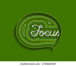 Focus Calligraphic Line art Text Poster vector illustration Design.