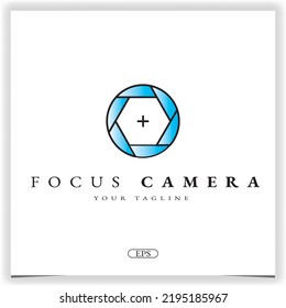 focus camera logo premium elegant template vector eps 10
