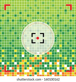 focus camera symbol on green background