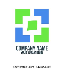 focus camera target and abstract company logo concept