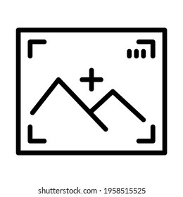 Focus of camera viewfinder icon. Camera frame viewfinder screen, digital display interface. Vector illustration.