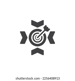 Focus and concentration vector icon. filled flat sign for mobile concept and web design. Aim target glyph icon. Symbol, logo illustration. Vector graphics