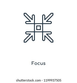 Focus concept line icon. Linear Focus concept outline symbol design. This simple element illustration can be used for web and mobile UI/UX.