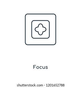 Focus concept line icon. Linear Focus concept outline symbol design. This simple element illustration can be used for web and mobile UI/UX.