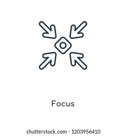 Focus concept line icon. Linear Focus concept outline symbol design. This simple element illustration can be used for web and mobile UI/UX.