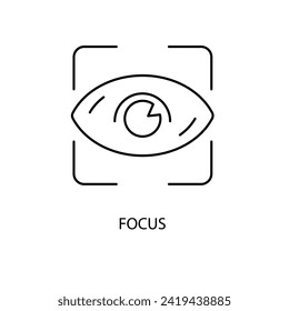 Konzentrierungszeilensymbol. Einfache Elementgrafik. Kontur des Fokuskonzepts Symboldesign.