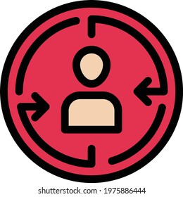 focus customer vector line colour icon