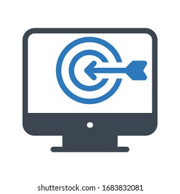 icono de color de glifo vectorial de enfoque 