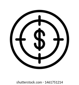 focus dollar thin line vector icon