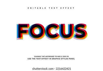 Focus editable text effect template