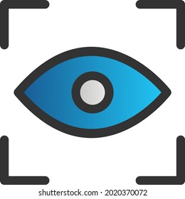 Focus Eye Filled Gradient Vector Icon Design
