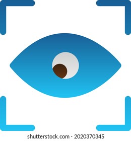 Focus Eye Flat Gradient Vector Icon Design
