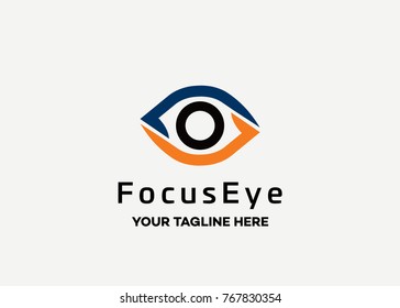 Vector de diseño de plantillas de logotipos de ojos de enfoque, Emblema, Concepto de diseño, símbolo creativo, icono