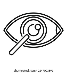 Enfocar el vector de contorno del icono de trabajo ocular. Objetivo. autopunto