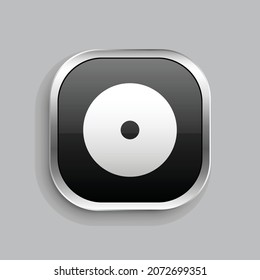 focus fill icon design. Glossy Button style rounded rectangle isolated on gray background. Vector illustration