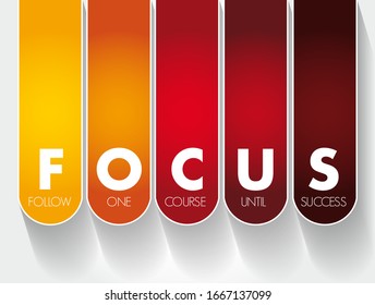 FOCUS - Follow One Course Until Success acronym, business concept background
