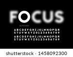 Focus font design, focused and defocused style alphabet letters and numbers vector illustration