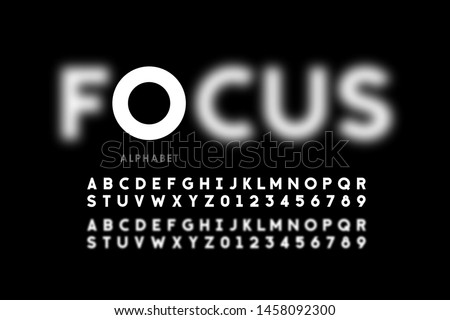 Focus font design, focused and defocused style alphabet letters and numbers vector illustration ストックフォト © 