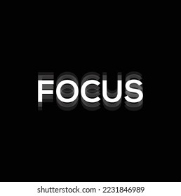 focus font design on black background.