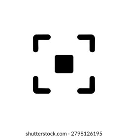Focus Frame Icon Containing Camera Autofocus Symbol, Photography Theme, and Imaging Atmosphere
