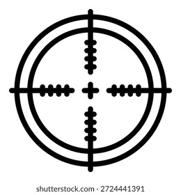 Vector de contorno de icono de marco de enfoque. Objetivo comercial. Objetivo digital