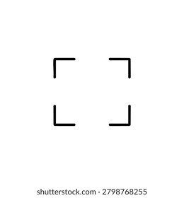 Focus frame, focus frame made of four corner brackets, black and white vector icon for camera viewfinder and photo composition