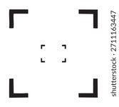Focus frame or target marks feature four large and four small L-shaped corners, ideal for photography and digital design.