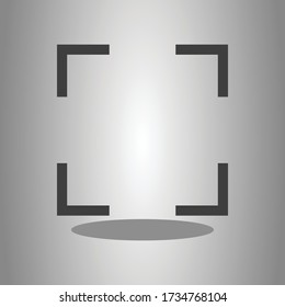 Focus, full screen simple icon vector with shadow. Flat desing