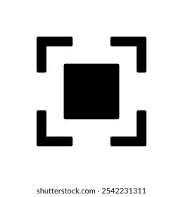 Enfoque, Vector de icono simple de pantalla completa. Diseño plano. El fondo blanco.ai