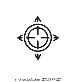 Enfoque, Vector de icono simple de pantalla completa. Diseño plano. El fondo blanco