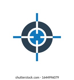 Enfoque de conjunto de iconos azules vectorial 