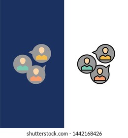 Focus Group, Business, Focus, Group, Modern  Icons. Flat and Line Filled Icon Set Vector Blue Background