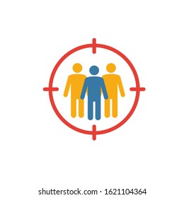 Focus Group icon. Flat creative element from advertising icons collection. Colored focus group icon for templates, web design and software.