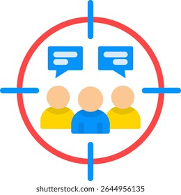 Focus Group Icon Flat Vector Illustration