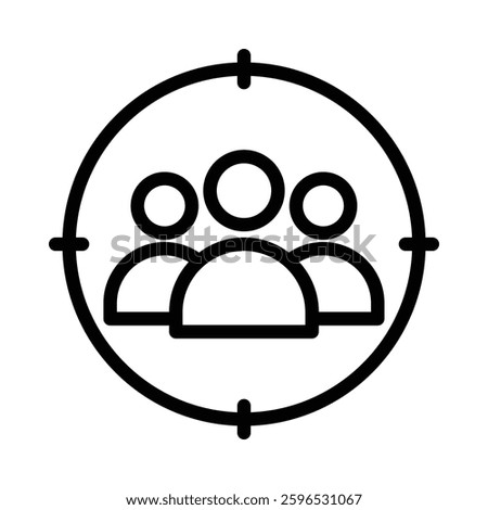 Focus Group icon illustration in line style. Perfect for website mobile app presentation. Suitable for any user interface and user experience