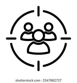 Focus Group Icon Lineal Style Vector Illustration