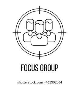 Focus Group Icon Or Logo Line Art Style. Vector Illustration.