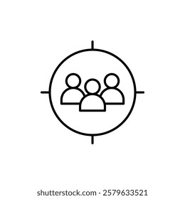 Focus group icon logo sign set vector outline
