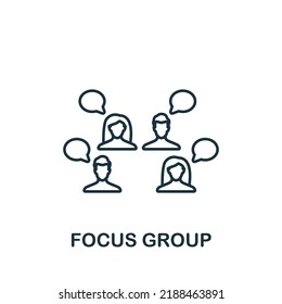 Focus Group icon. Monochrome simple Digital Marketing icon for templates, web design and infographics