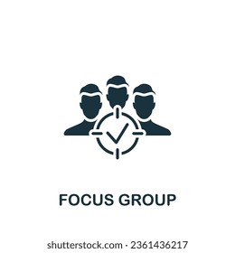 Focus group icon. Monochrome simple sign from productivity collection. Focus group icon for logo, templates, web design and infographics.