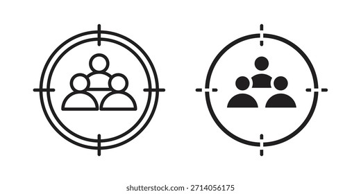 Focus group icon silhouette vector designs. Editable Strokes
