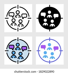 Focus Group Icon Vector Design In Filled, Thin Line, Outline And Flat Style.