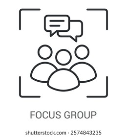 Focus Group icon vector illustration line style