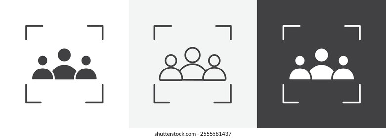 Focus group icon vector set for ui designs