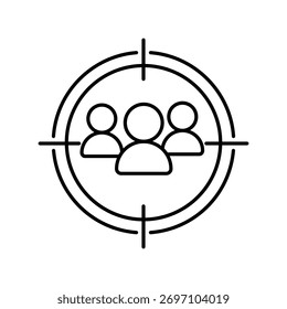 Ícone de grupo de foco com ilustração de estoque de vetor de fundo branco