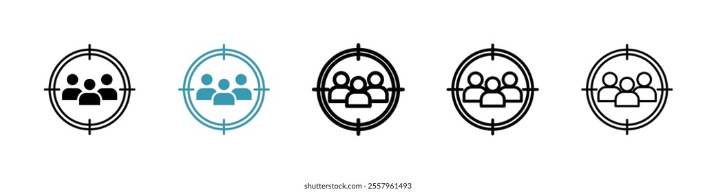 Focus group icons pack in black and blue.