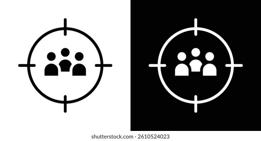 Focus group icons vector set in solid flat style