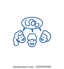 Focus Group Line Icon Concept. Focus Group Flat  Vector Symbol, Sign, Outline Illustration.