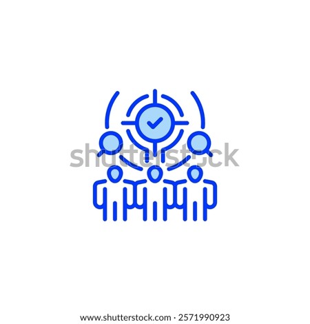 Focus Group line icon. Universal creative premium symbol. Vector sign icon logo template. Vector illustration