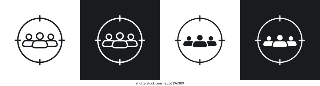 Focus group linear icon set for app, and web design.